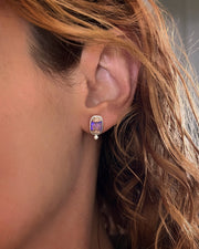 ITEM #4: CRYSTAL PIPE OPAL STUDS IN SILVER