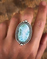 Larimar ring, cuff, or necklace in silver