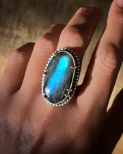 Labradorite ring, cuff, or necklace in silver