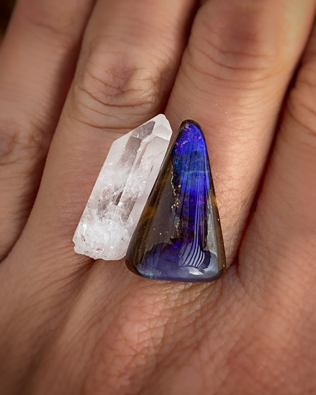 Semi-custom opal & quartz ring, cuff, or necklace