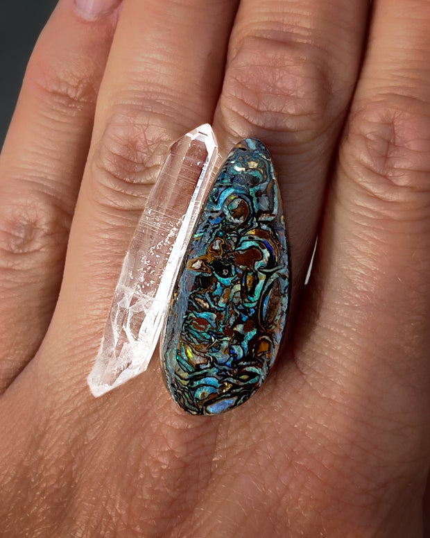 Semi-custom opal & quartz ring, cuff, or necklace