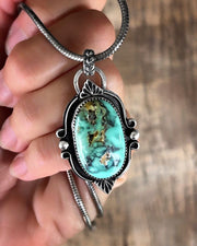 Semi-custom turquoise necklace in silver