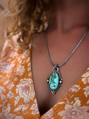 Semi-custom turquoise necklace in silver