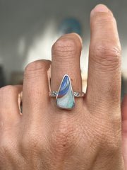 RESERVED FOR KARMELE - Remaining balance on custom opal ring in silver