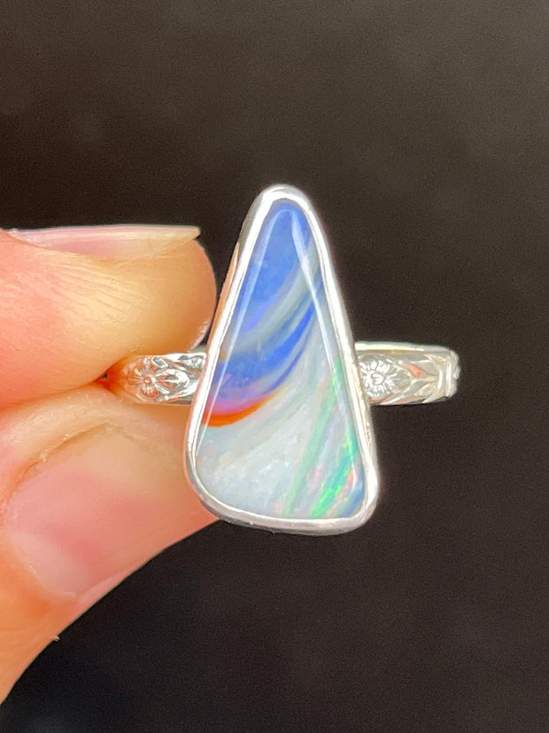 RESERVED FOR KARMELE - Remaining balance on custom opal ring in silver