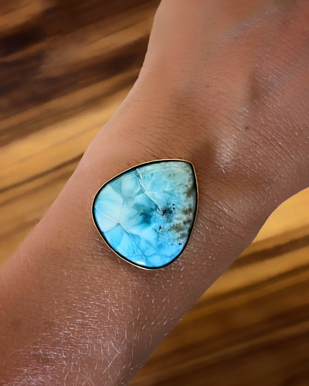 Larimar ring, cuff, or necklace in 14K gold-fill