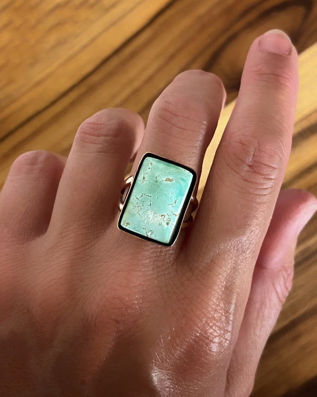 Turquoise ring, cuff, or necklace in 14K gold-fill