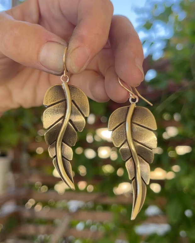 RESERVED FOR CHRISTINE - Remaining balance on custom brass leaf earrings