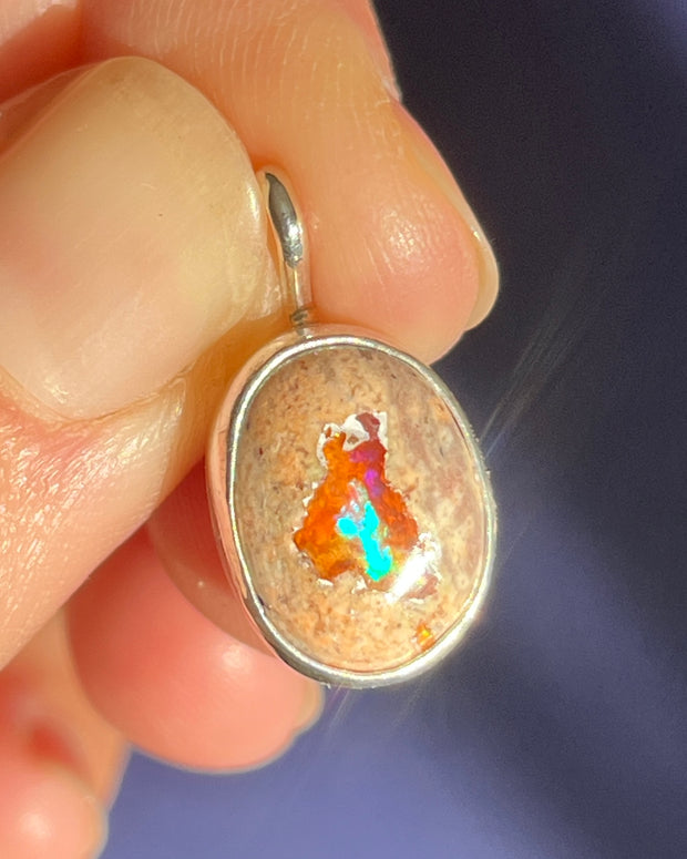 RESERVED FOR HEATHER - Custom opal necklace in silver (raffle prize)