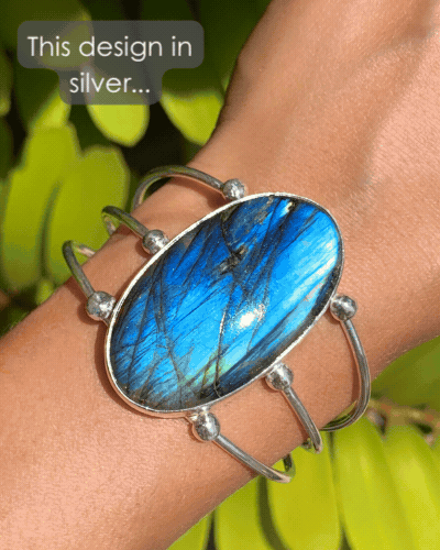 Made-to-order statement cuff with turquoise